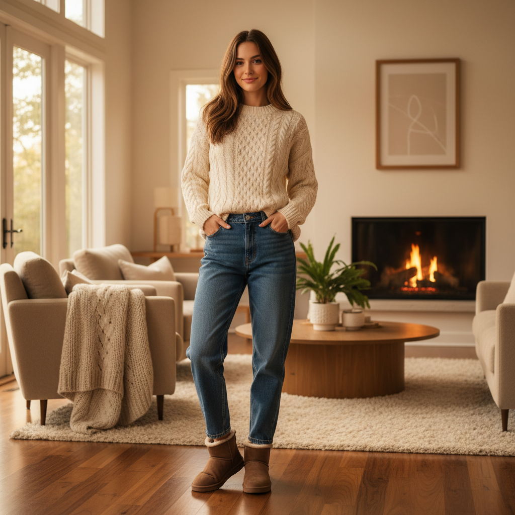 Before: Sweater alone to layered look